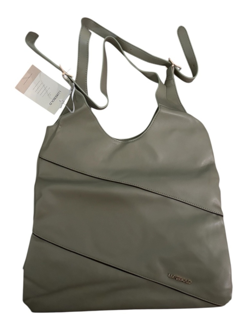 Luxebold Olive slouch Panel Shoulder Bag